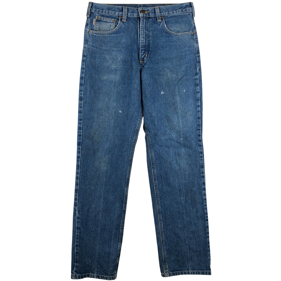 2000'S Carhartt straight denim pants, men's size W36 cotton blue type Vintage Second Hand