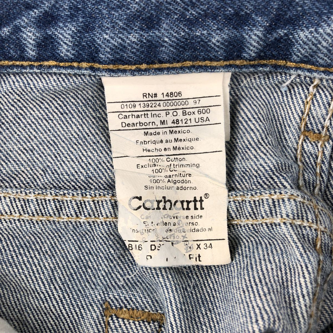 2000'S Carhartt straight denim pants, men's size W36 cotton blue type Vintage Second Hand