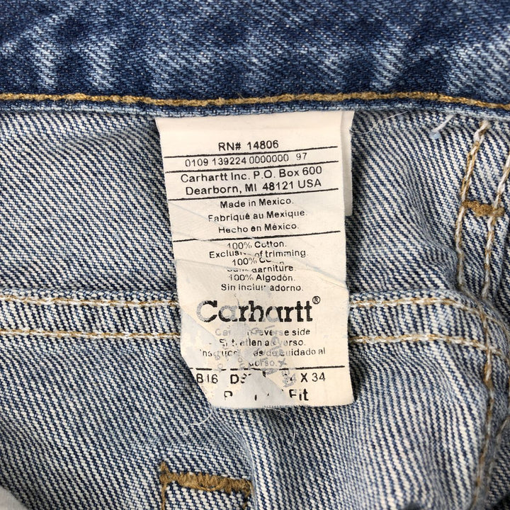 2000'S Carhartt straight denim pants, men's size W36 cotton blue type Vintage Second Hand