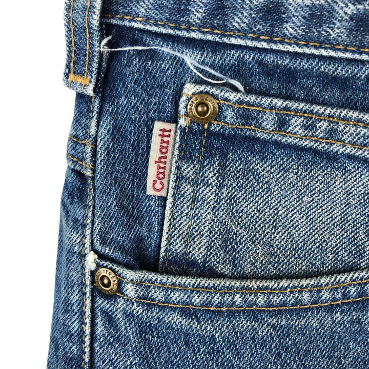 2000'S Carhartt straight denim pants, men's size W36 cotton blue type Vintage Second Hand