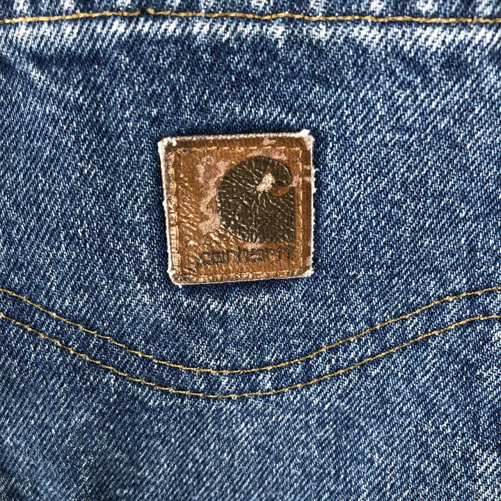 2000'S Carhartt straight denim pants, men's size W36 cotton blue type Vintage Second Hand