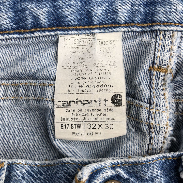 Carhartt Relaxed Fit Tapered Denim Pants for Men, W33 equivalent cotton blue type Vintage Second Hand