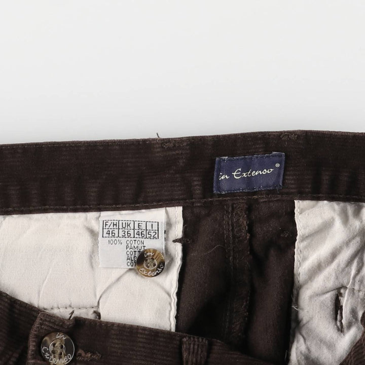 in Extenso Two-pleat Corduroy Pants Men's W36 cotton brown type Vintage Second Hand
