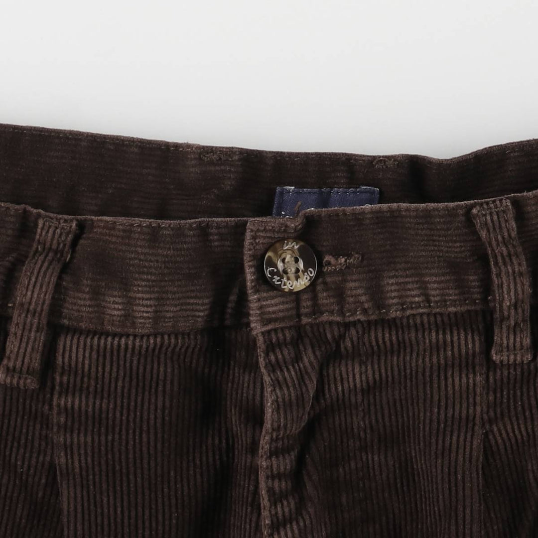 in Extenso Two-pleat Corduroy Pants Men's W36 cotton brown type Vintage Second Hand