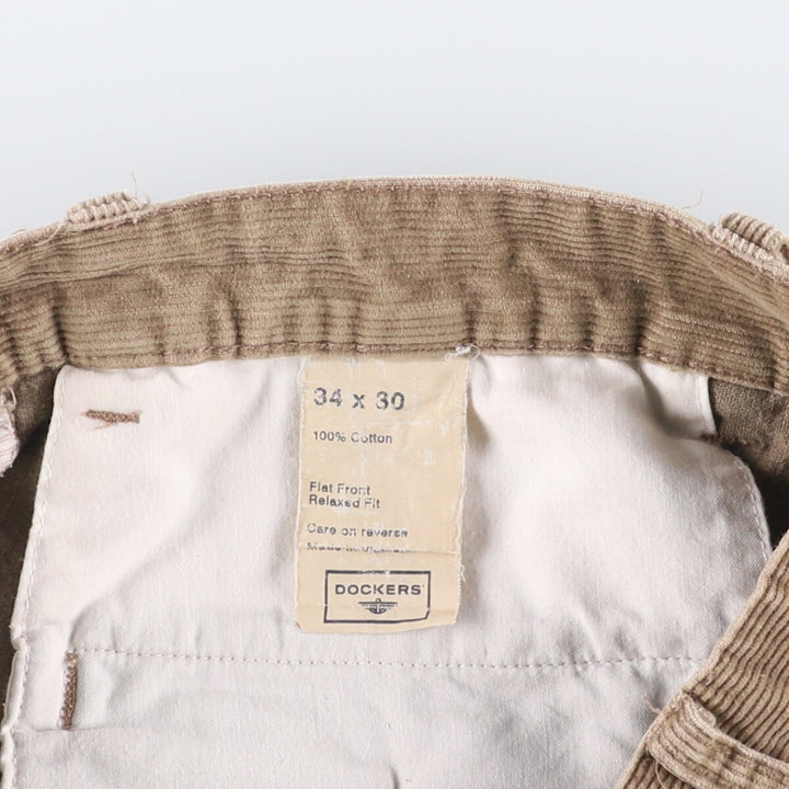 2000'S Dockers Corduroy Pants Men's Size W35 cotton Beige type Vintage Second Hand