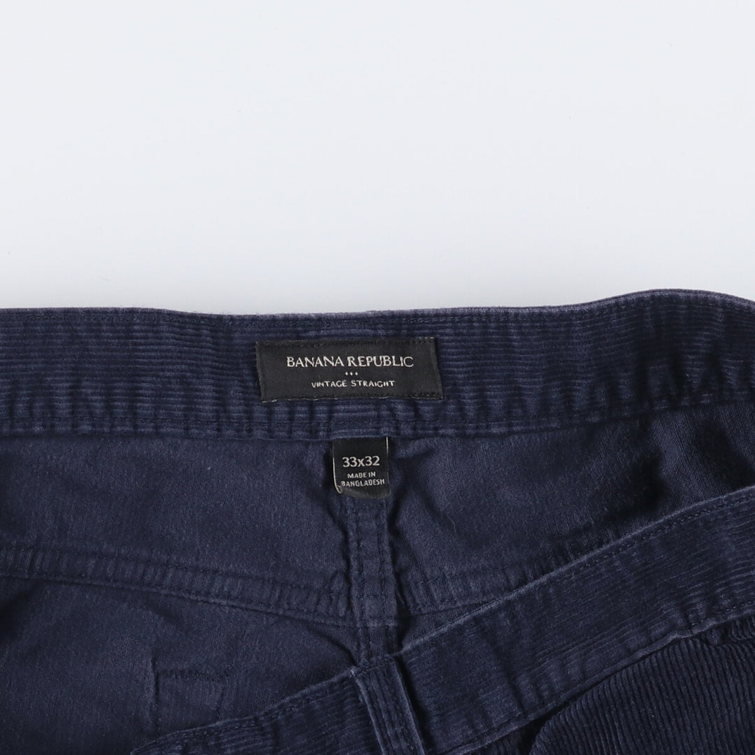 Banana Republic Corduroy Pants, Men's, Size W33 cotton Navy blue Vintage Second Hand