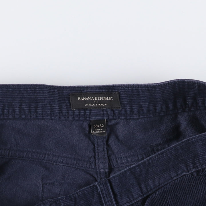 Banana Republic Corduroy Pants, Men's, Size W33 cotton Navy blue Vintage Second Hand
