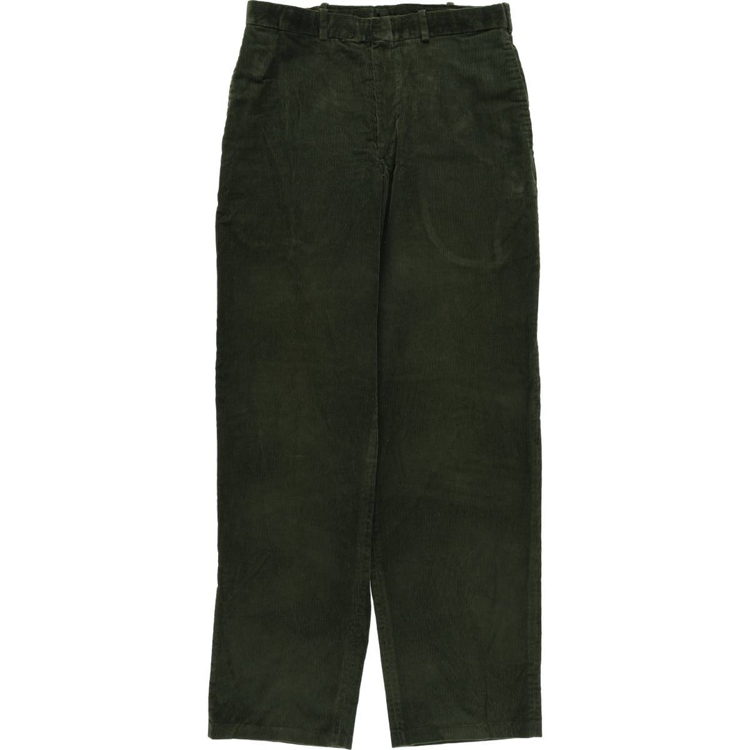 2000'S LANDS' END REGULAR corduroy pants, men's size W32 cotton green type Vintage Second Hand