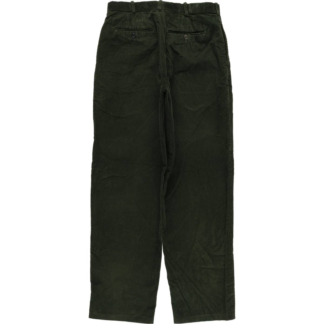 2000'S LANDS' END REGULAR corduroy pants, men's size W32 cotton green type Vintage Second Hand