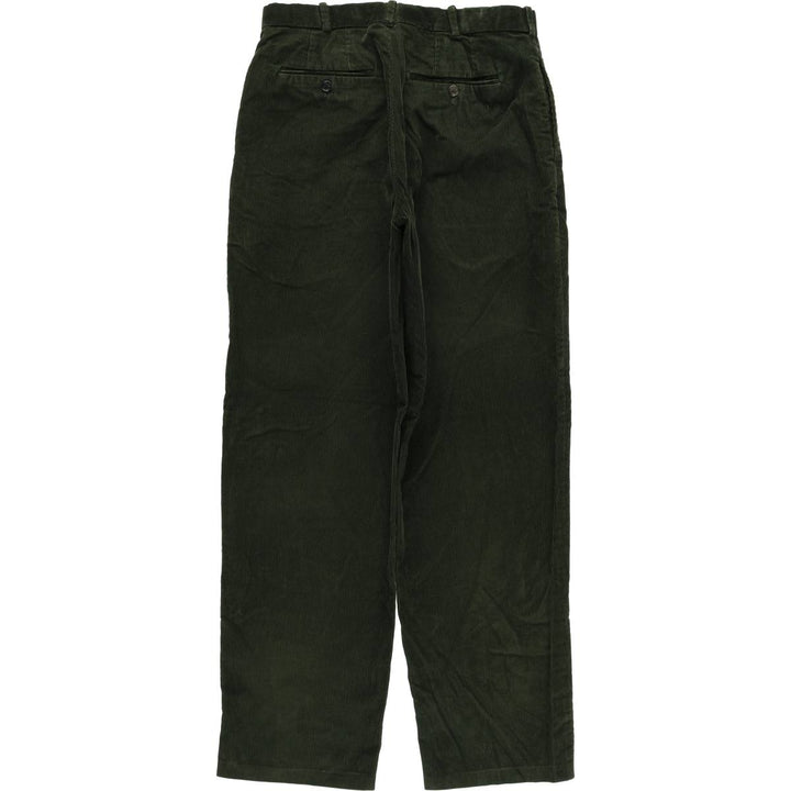 2000'S LANDS' END REGULAR corduroy pants, men's size W32 cotton green type Vintage Second Hand