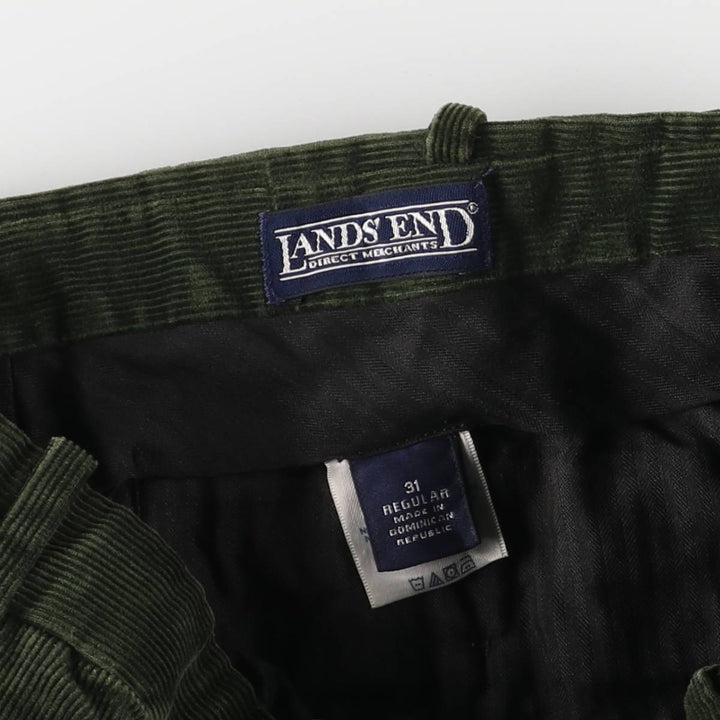 2000'S LANDS' END REGULAR corduroy pants, men's size W32 cotton green type Vintage Second Hand