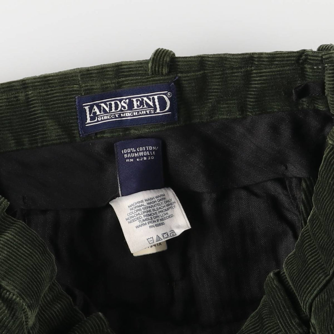 2000'S LANDS' END REGULAR corduroy pants, men's size W32 cotton green type Vintage Second Hand