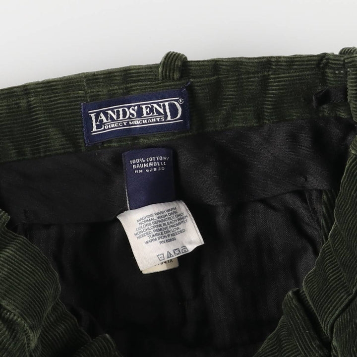 2000'S LANDS' END REGULAR corduroy pants, men's size W32 cotton green type Vintage Second Hand