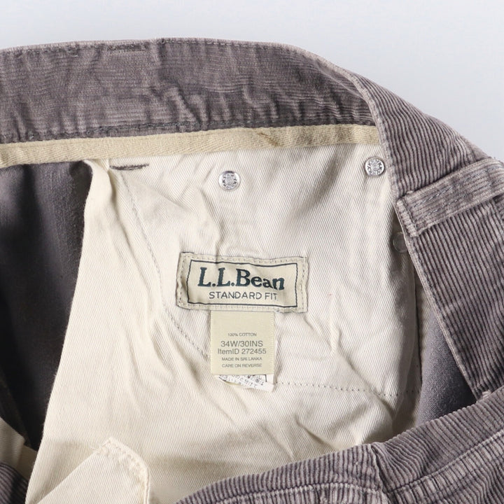 LLBean Standard Fit Corduroy Pants, Men's, Size W35 cotton gray type Vintage Second Hand