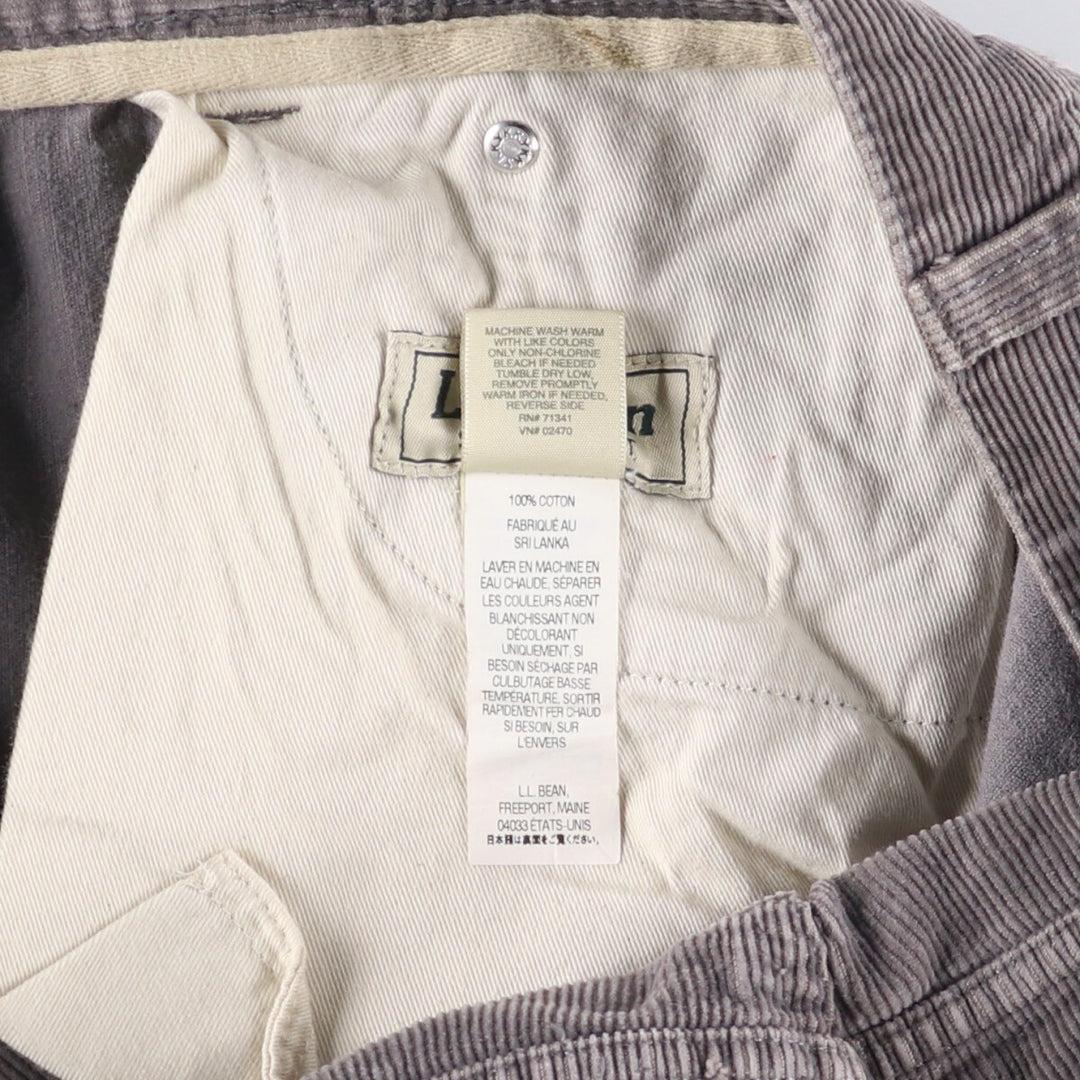 LLBean Standard Fit Corduroy Pants, Men's, Size W35 cotton gray type Vintage Second Hand