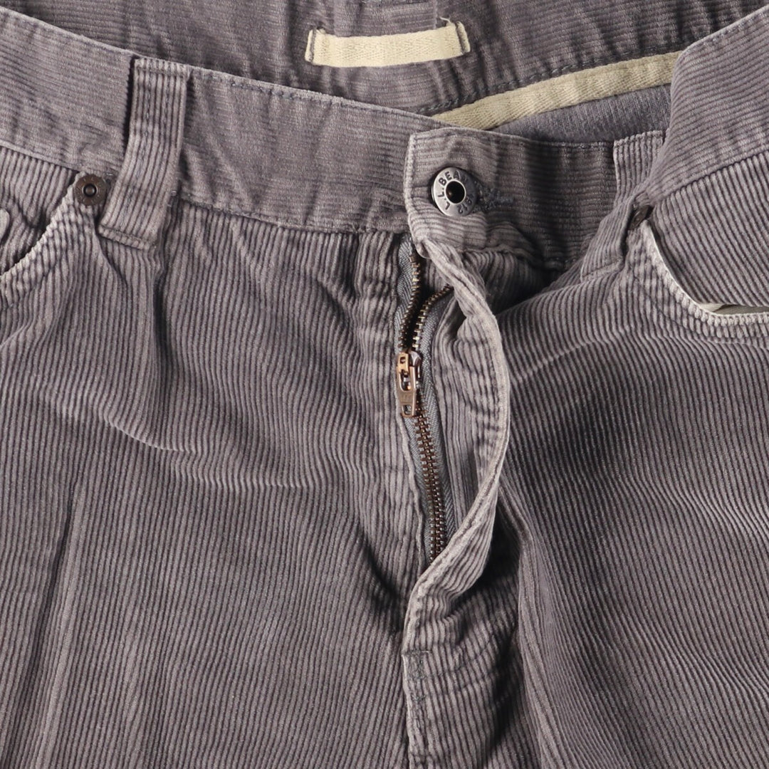 LLBean Standard Fit Corduroy Pants, Men's, Size W35 cotton gray type Vintage Second Hand