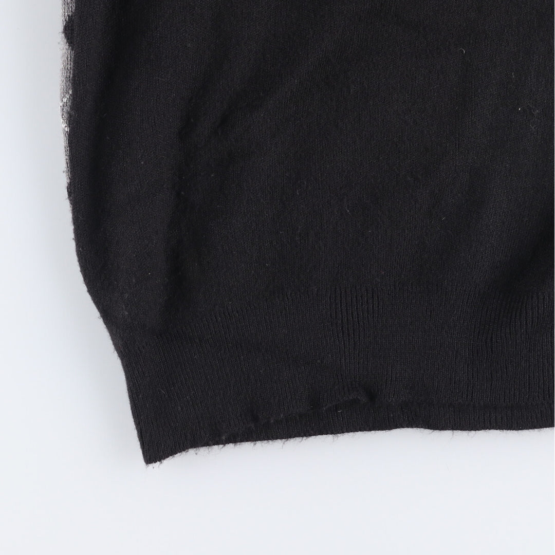 Vintage Briardiff Diamond Pattern V-Neck Acrylic Knit Vest, Made in the USA, Men's Size L acrylic black type Vintage Second Hand