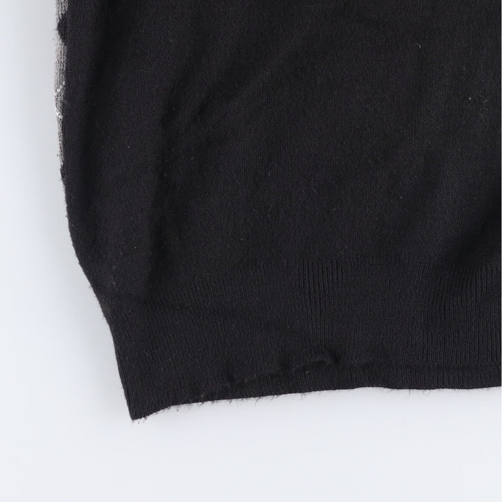 Vintage Briardiff Diamond Pattern V-Neck Acrylic Knit Vest, Made in the USA, Men's Size L acrylic black type Vintage Second Hand