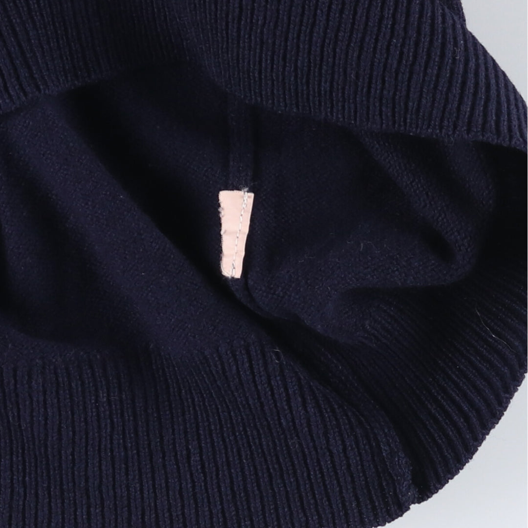 90s-00'S LLBean V-neck wool knit vest, men's size XL Lamb wool navy blue type Vintage Second Hand