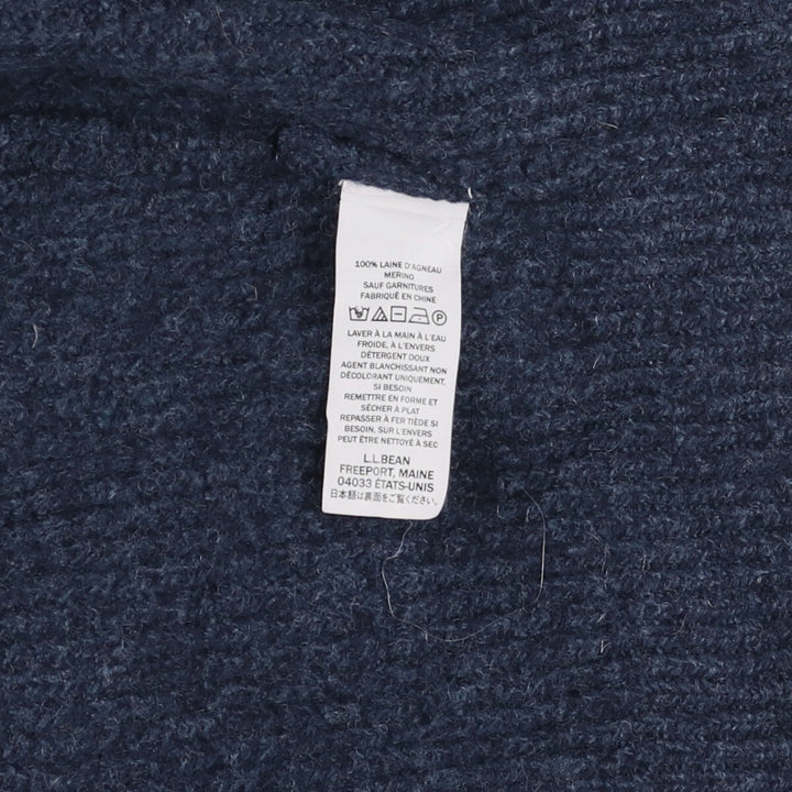 90s-00'S LLBean Open-Front Wool Knit Vest, Men's Size L Lamb wool navy blue type Vintage Second Hand