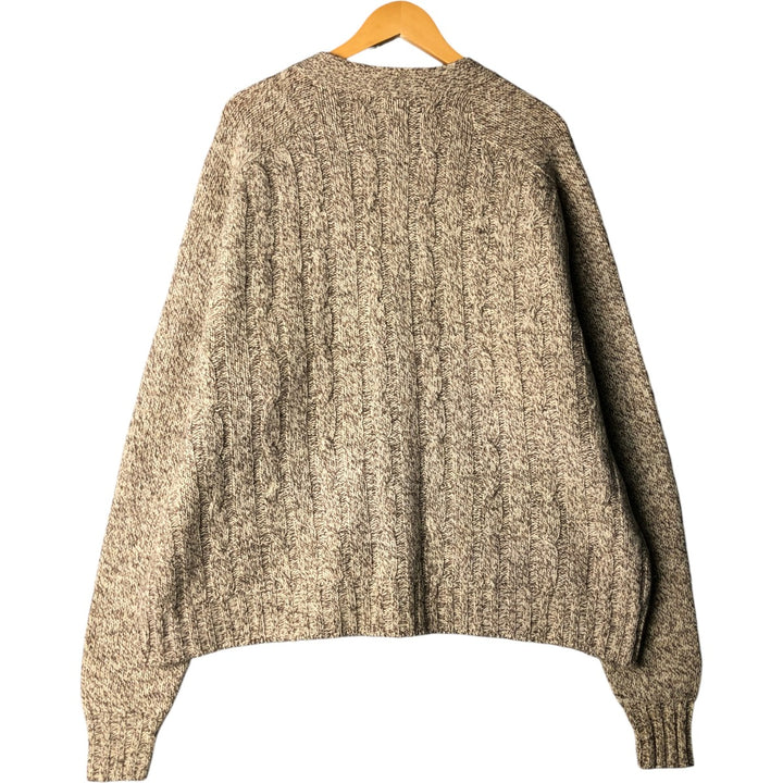 Vintage 1970'S WOOLRICH cable knit wool cardigan, men's size XL unclear Beige type Vintage Second Hand