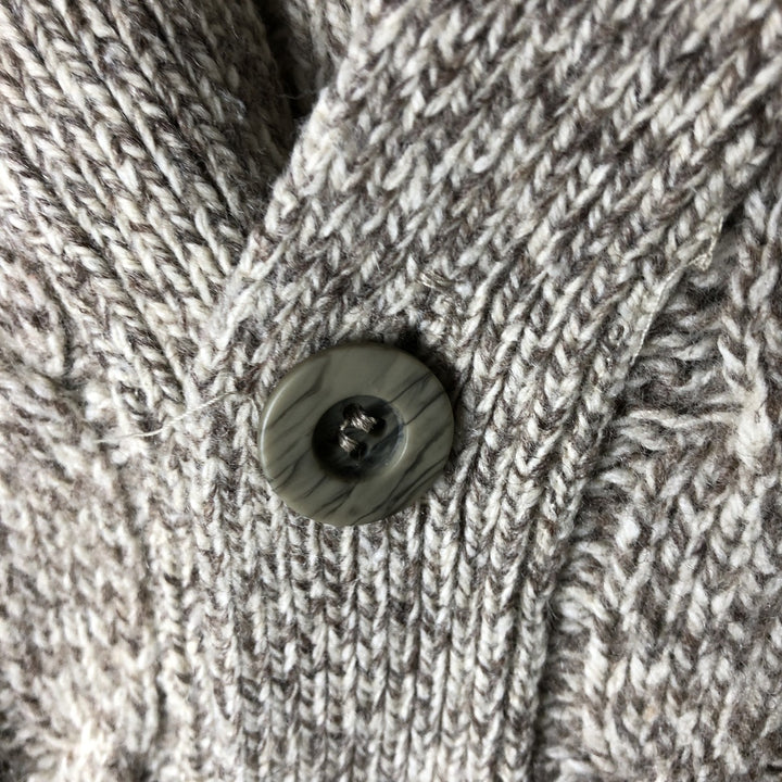 Vintage 1970'S WOOLRICH cable knit wool cardigan, men's size XL unclear Beige type Vintage Second Hand