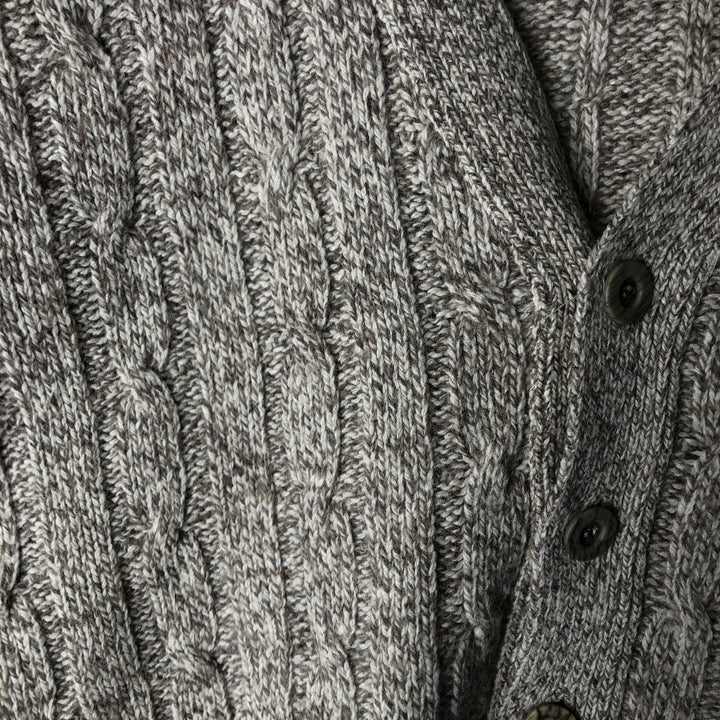 Vintage 1970'S WOOLRICH cable knit wool cardigan, men's size XL unclear Beige type Vintage Second Hand