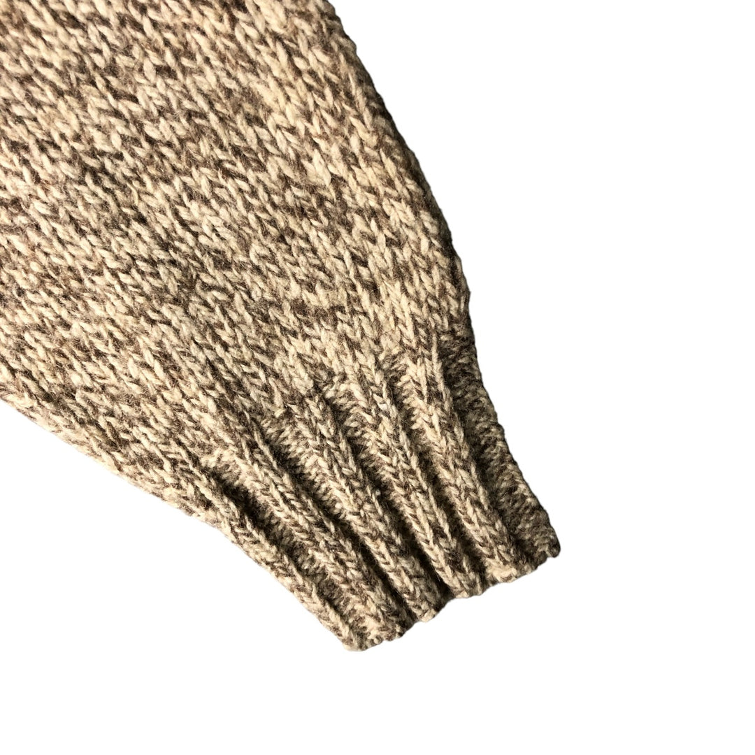 Vintage 1970'S WOOLRICH cable knit wool cardigan, men's size XL unclear Beige type Vintage Second Hand