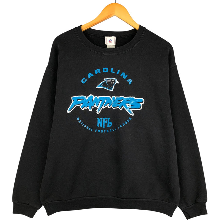 NFL Carolina Panthers Print Sweatshirt, Men's Size L unclear black type Vintage Second Hand