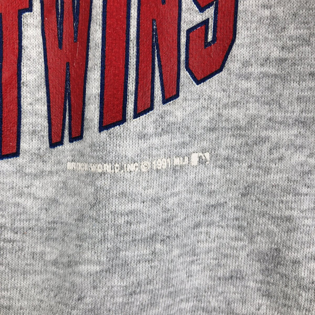 Vintage 90'S Velva Sheen MLB Minnesota Twins Print Sweatshirt, Made in USA, Men's Size XL cotton gray type Vintage Second Hand