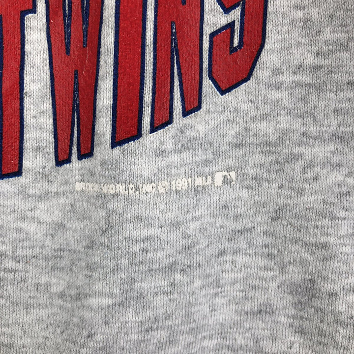 Vintage 90'S Velva Sheen MLB Minnesota Twins Print Sweatshirt, Made in USA, Men's Size XL cotton gray type Vintage Second Hand