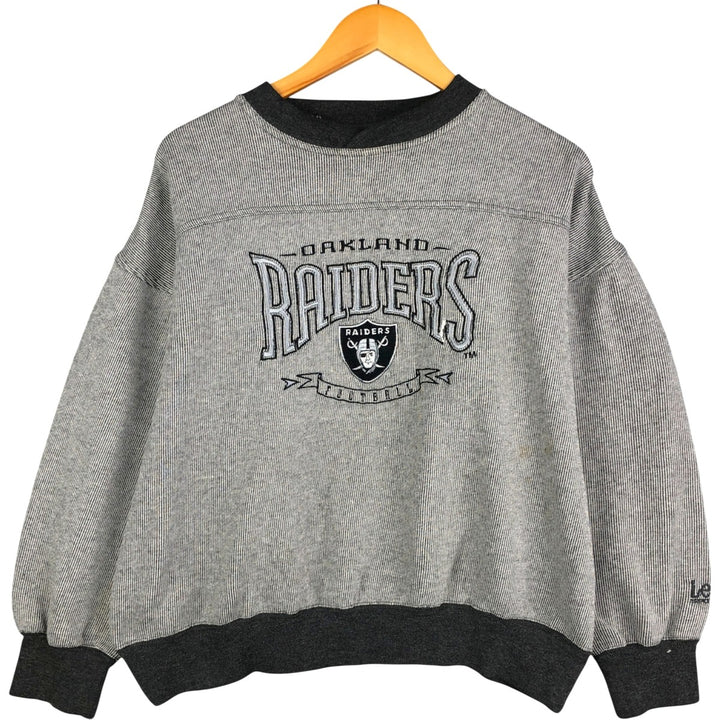 90s-00'S Lee SPORT Striped V-Neck NFL Las Vegas Raiders Sweatshirt, Men's Size L polyester white type Vintage Second Hand