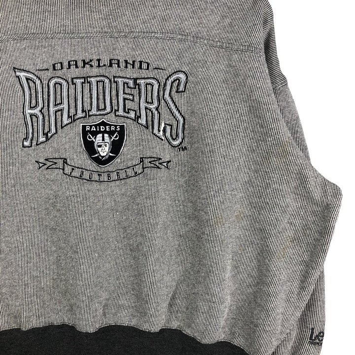 90s-00'S Lee SPORT Striped V-Neck NFL Las Vegas Raiders Sweatshirt, Men's Size L polyester white type Vintage Second Hand
