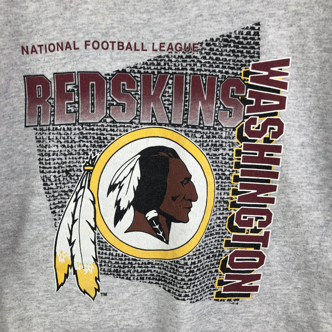 90s-00'S Hanes ACTIVEWEAR NFL Washington Redskins Print Sweatshirt, Made in USA, Men's Size XL cotton gray type Vintage Second Hand