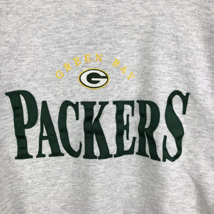 90'S Chalk Line NFL Green Bay Packers Sweatshirt, Made in USA, Men's Size Medium cotton gray type Vintage Second Hand