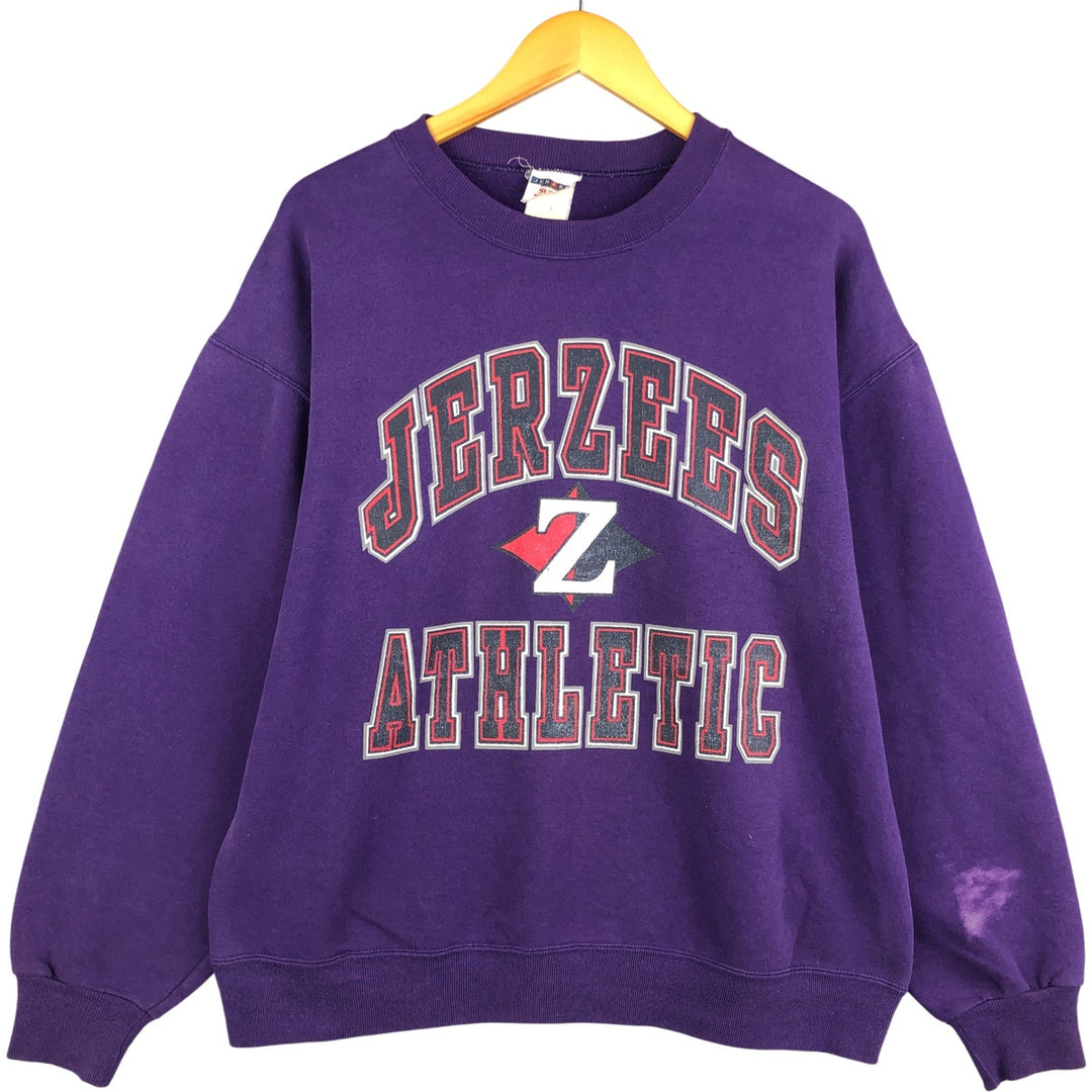 2000'S Jerzees Printed Sweatshirt, Men's Size L cotton purple type Vintage Second Hand