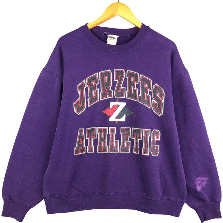 2000'S Jerzees Printed Sweatshirt, Men's Size L cotton purple type Vintage Second Hand