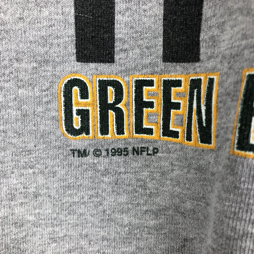 90'S Starter NFL Green Bay Packers Printed Sweatshirt, Made in USA, Men's Size L cotton gray type Vintage Second Hand