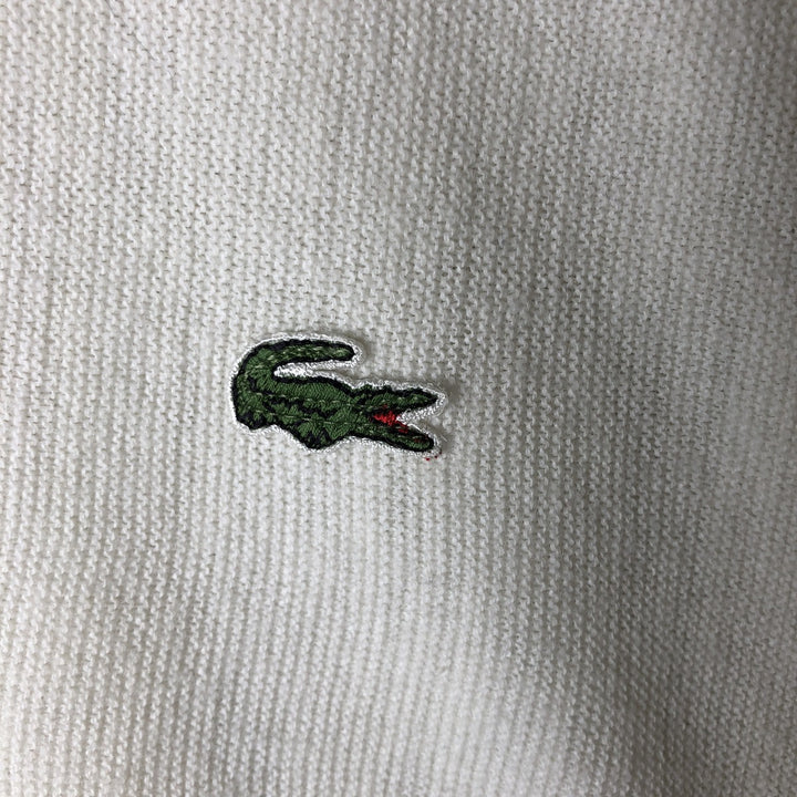 80s-90'S Lacoste IZOD Acrylic Knit Cardigan Made in USA Men's XL Vintage Oron Acrylic pale white type Vintage Second Hand