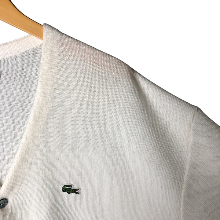 80s-90'S Lacoste IZOD Acrylic Knit Cardigan Made in USA Men's XL Vintage Oron Acrylic pale white type Vintage Second Hand