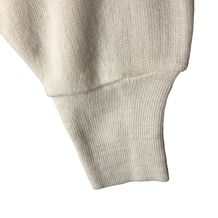 80s-90'S Lacoste IZOD Acrylic Knit Cardigan Made in USA Men's XL Vintage Oron Acrylic pale white type Vintage Second Hand