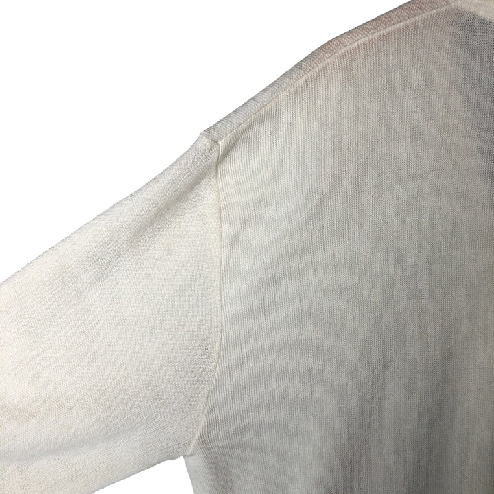 80s-90'S Lacoste IZOD Acrylic Knit Cardigan Made in USA Men's XL Vintage Oron Acrylic pale white type Vintage Second Hand