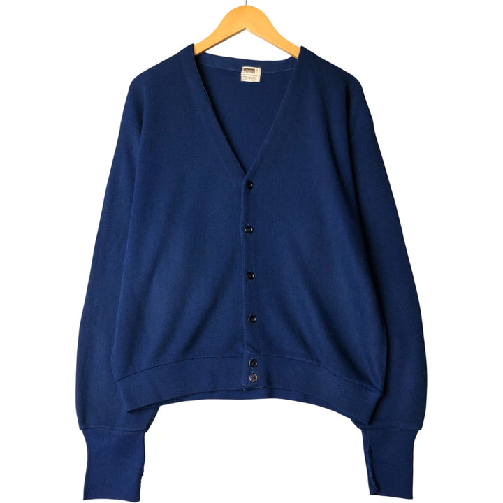 Vintage 1970'S Montgomery Ward acrylic knit cardigan, men's size XL acrylic blue type Vintage Second Hand