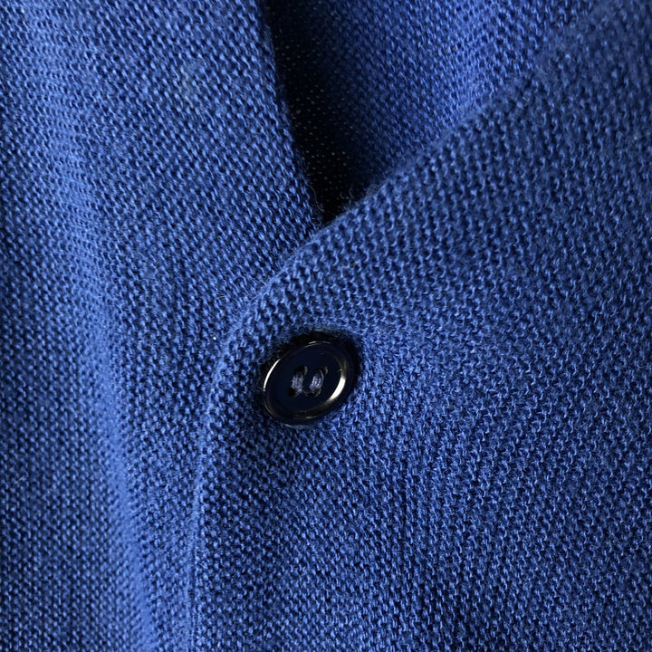 Vintage 1970'S Montgomery Ward acrylic knit cardigan, men's size XL acrylic blue type Vintage Second Hand
