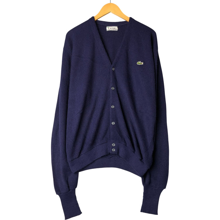 Vintage 1970'S Lacoste IZOD acrylic knit cardigan, men's size XL Oron Acrylic navy blue type Vintage Second Hand