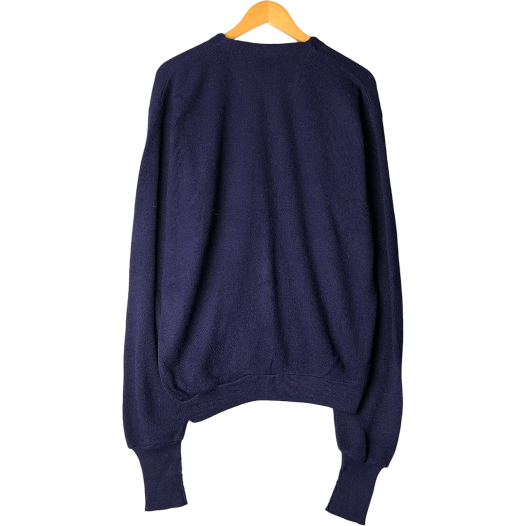 Vintage 1970'S Lacoste IZOD acrylic knit cardigan, men's size XL Oron Acrylic navy blue type Vintage Second Hand