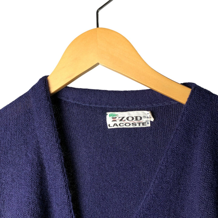 Vintage 1970'S Lacoste IZOD acrylic knit cardigan, men's size XL Oron Acrylic navy blue type Vintage Second Hand