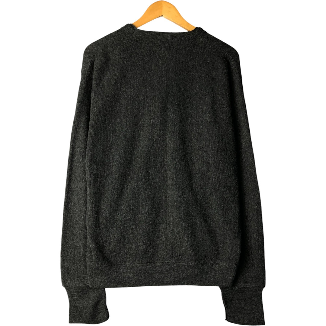 Vintage 90'S Lacoste IZOD acrylic knit cardigan, made in the USA, size M, men's acrylic Charcoal Vintage Second Hand