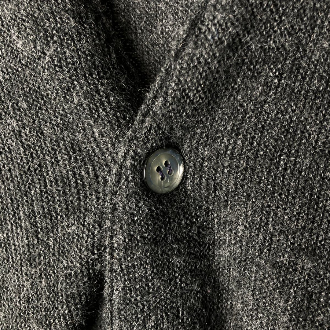 Vintage 90'S Lacoste IZOD acrylic knit cardigan, made in the USA, size M, men's acrylic Charcoal Vintage Second Hand