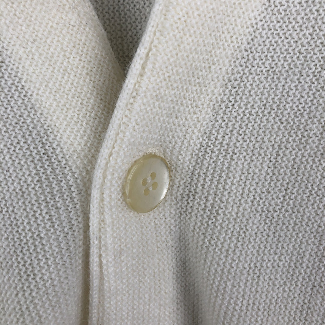 70'S JEFFLINKS Acrylic Knit Cardigan Made in USA Men's M Size Vintage Oron Acrylic unbleached Vintage Second Hand